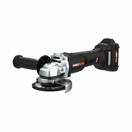 WORX NITRO 20V 4-1/2in Angle Grinder with Brushless Motor, Battery, Charger, and Carry Bag WX812L